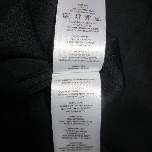 Michael Kors Collection  Black  Top  with Belt  Zipped on back Lined  Large - Picture 9 of 11